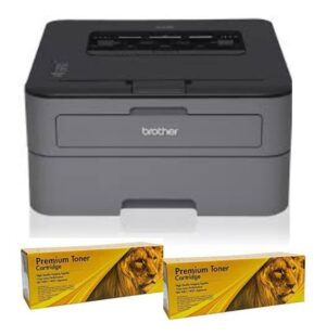 Impresora Brother Hl-l2320d Gris Y Negra + 2 Tóner Premium