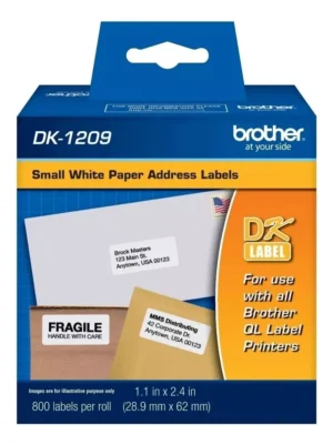 Etiquetas Precortadas Brother Dk-1209 29*62mm X800uni Ql800 PORTAL INSUMOS