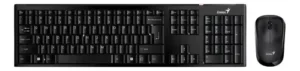 Combo Teclado Mouse Genius Inalambrico Diseño Slim + Pilas Color Del Teclado Negro