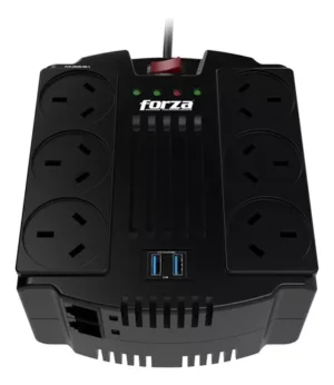 Estabilizador De Tensión Forza Fvr1202-usb-a Fvr 1200va Color Negro