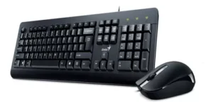 Kit Teclado Y Mouse Genius Km-160 Con Cables Usb Español