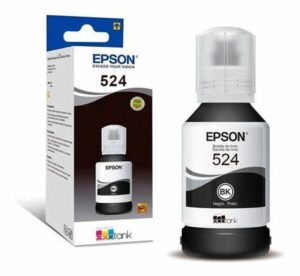 Botella De Tinta Epson T524 Pigmentada Negra De 127ml