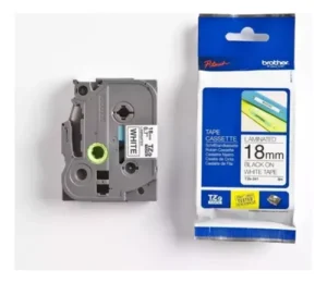 Cinta Brother Tze-241 Negro / Blanco 18 Mm X 8 M - Laminada
